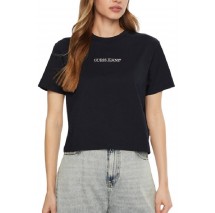 GUESS JEANS SS CN BOXY EMBRO LOGO TEE ΜΠΛΟΥΖΑ ΓΥΝΑΙΚΕΙΑ DARK NAVY