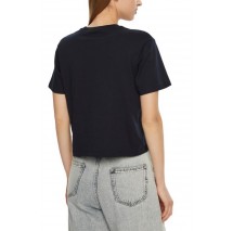 GUESS JEANS SS CN BOXY EMBRO LOGO TEE ΜΠΛΟΥΖΑ ΓΥΝΑΙΚΕΙΑ DARK NAVY