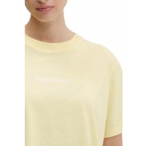 GUESS JEANS SS CN BOXY EMBRO LOGO TEE ΜΠΛΟΥΖΑ ΓΥΝΑΙΚΕΙΑ YELLOW