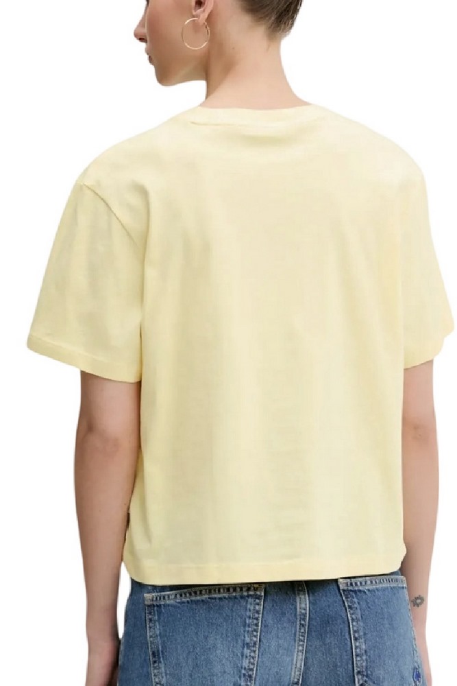 GUESS JEANS SS CN BOXY EMBRO LOGO TEE ΜΠΛΟΥΖΑ ΓΥΝΑΙΚΕΙΑ YELLOW