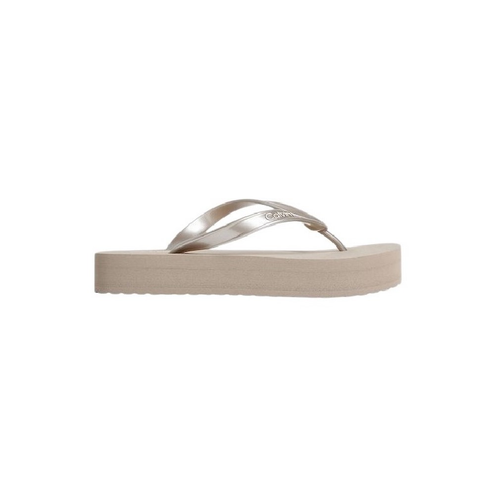 CALVIN KLEIN FLATFORM FLIP FLOP MET TPU ΠΑΝΤΟΦΛΑ ΓΥΝΑΙΚΕΙΑ TAUPE