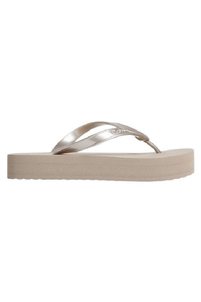 CALVIN KLEIN FLATFORM FLIP FLOP MET TPU ΠΑΝΤΟΦΛΑ ΓΥΝΑΙΚΕΙΑ TAUPE