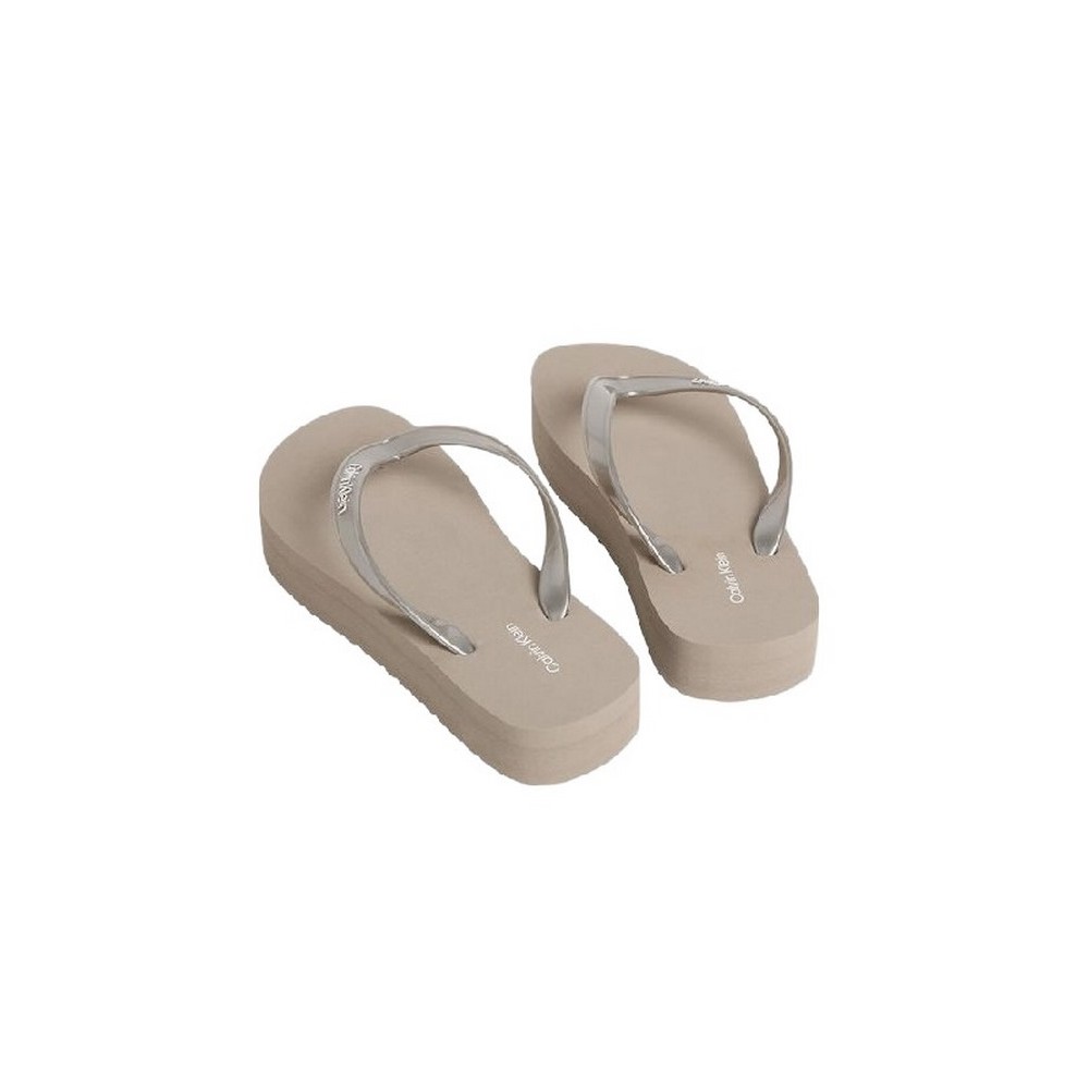 CALVIN KLEIN FLATFORM FLIP FLOP MET TPU ΠΑΝΤΟΦΛΑ ΓΥΝΑΙΚΕΙΑ TAUPE