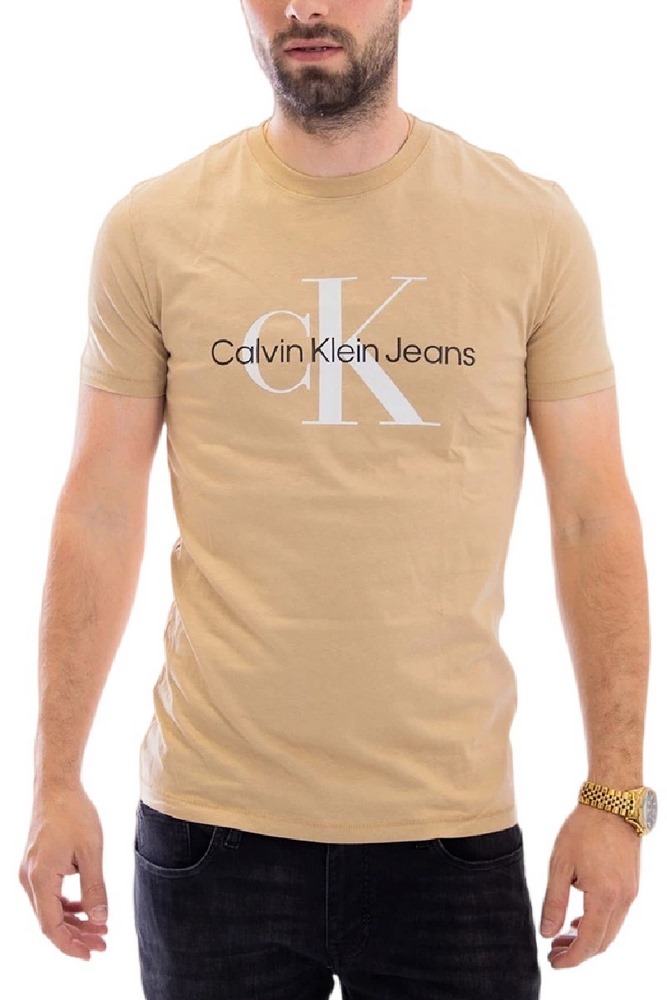 CALVIN KLEIN JEANS SEASONAL MONOGRAM TEE T-SHIRT ΑΝΔΡΙΚΟ TRAVERTINE