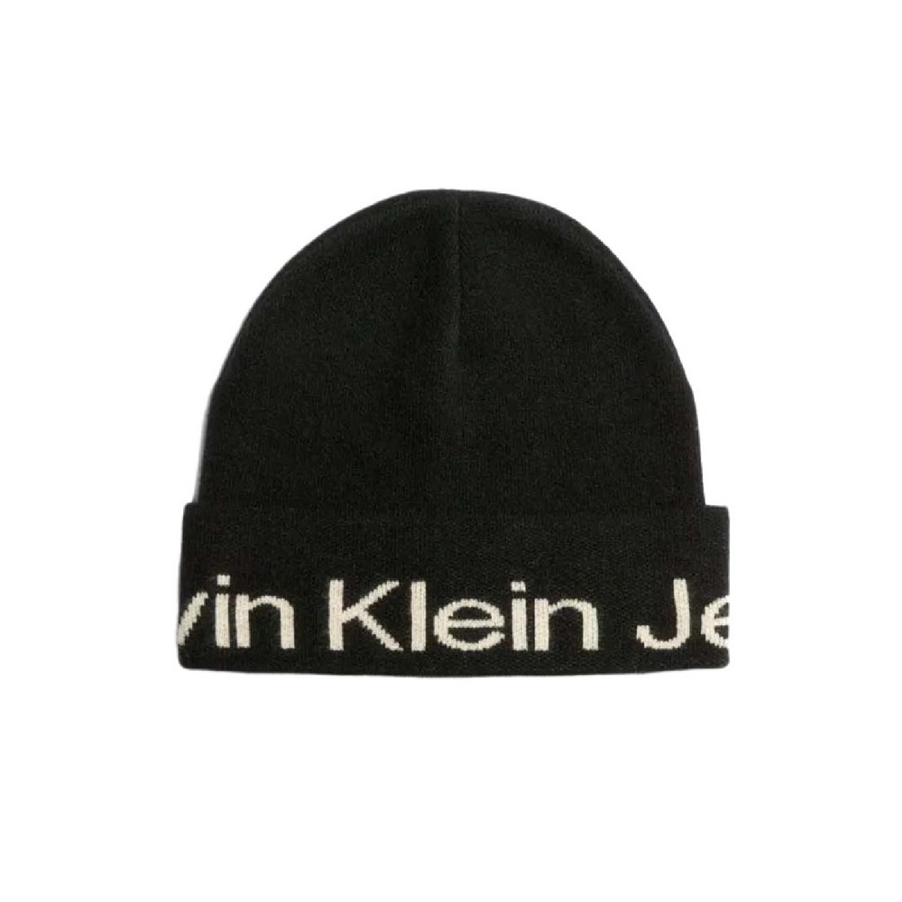 CALVIN KLEIN JEANS LOGO BEANIE ΣΚΟΥΦΟΣ ΓΥΝΑΙΚΕΙΟΣ BLACK