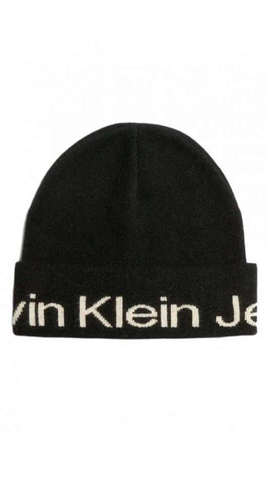 CALVIN KLEIN JEANS LOGO BEANIE ΣΚΟΥΦΟΣ ΓΥΝΑΙΚΕΙΟΣ BLACK