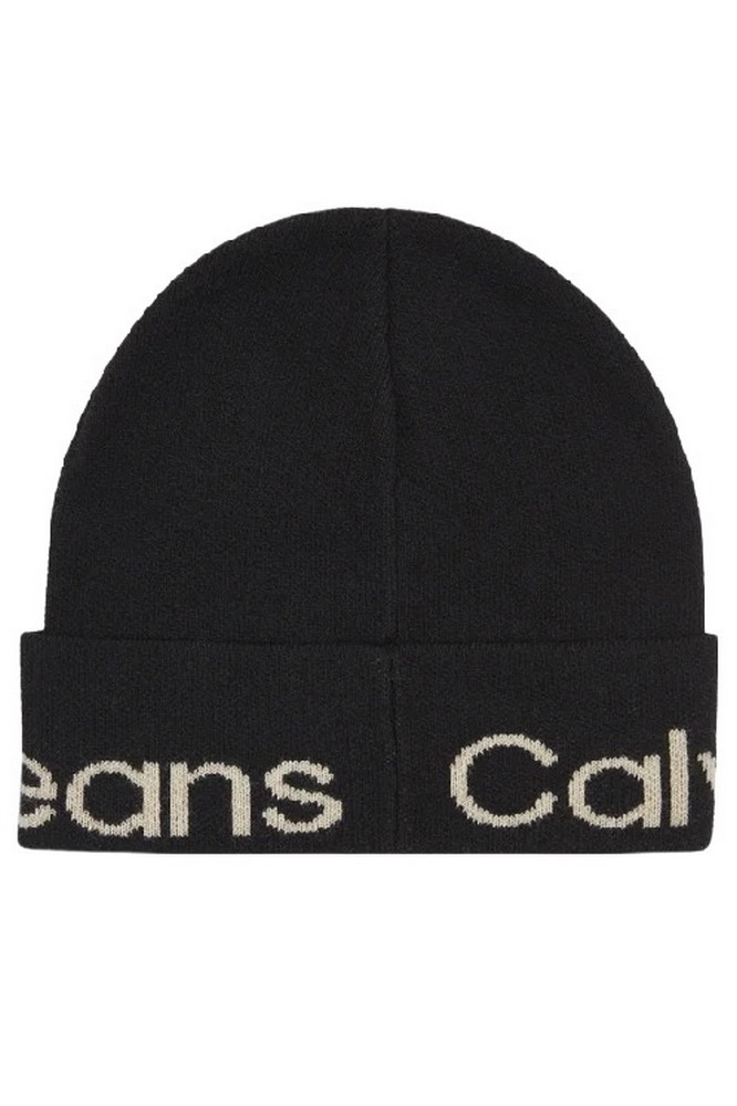 CALVIN KLEIN JEANS LOGO BEANIE ΣΚΟΥΦΟΣ ΓΥΝΑΙΚΕΙΟΣ BLACK