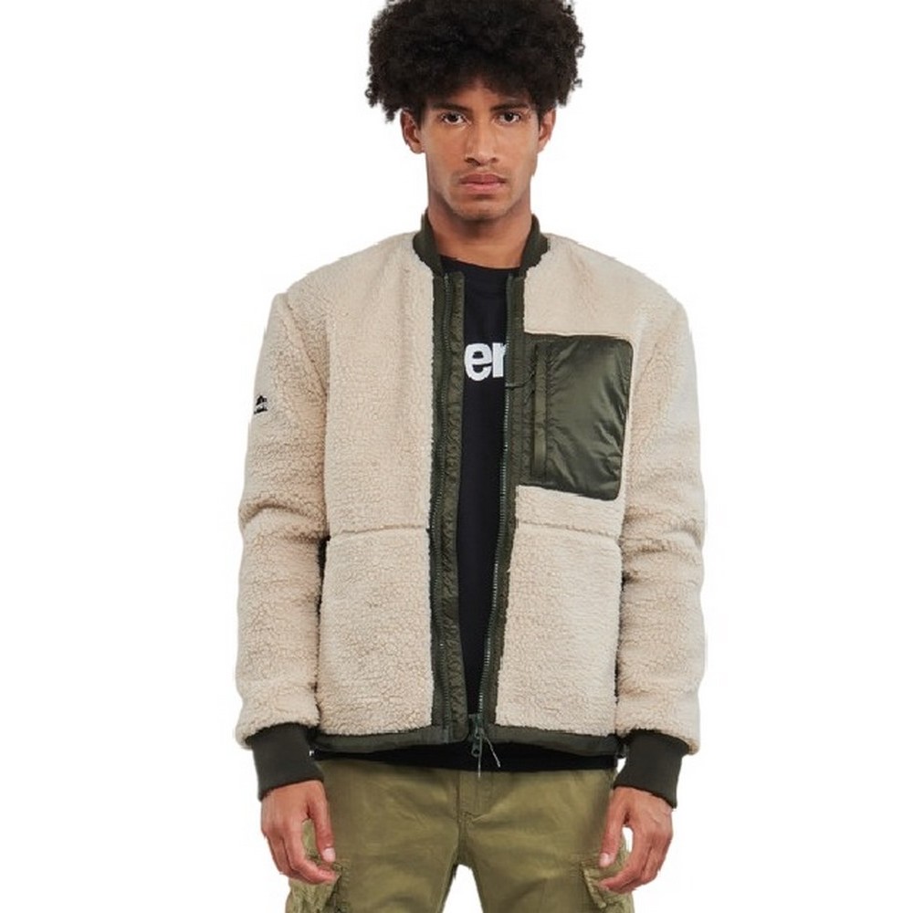 ΜΠΟΥΦΑΝ D3 VINTAGE SHERPA ZIP THRU ΑΝΔΡΙΚΟ SUPERDRY ECRU