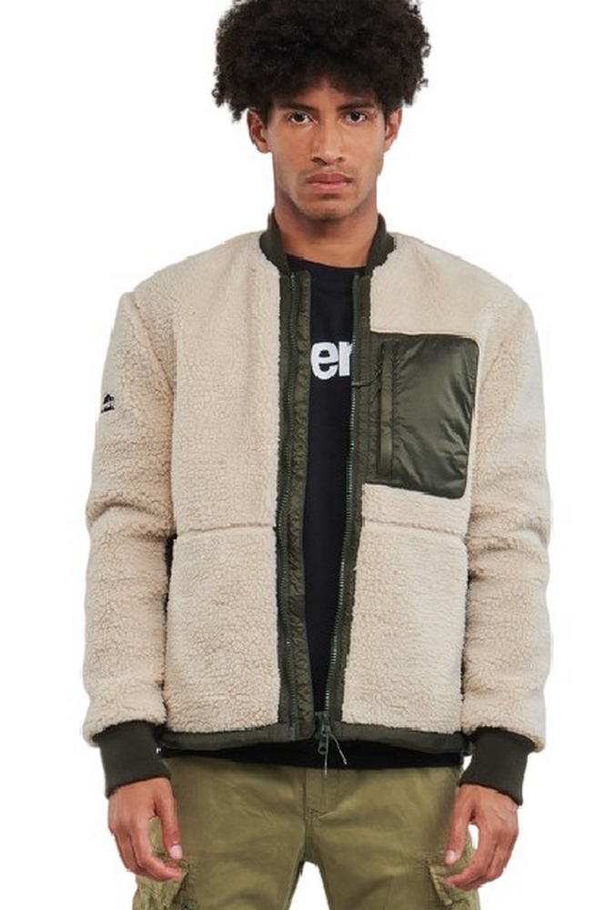 ΜΠΟΥΦΑΝ D3 VINTAGE SHERPA ZIP THRU ΑΝΔΡΙΚΟ SUPERDRY ECRU