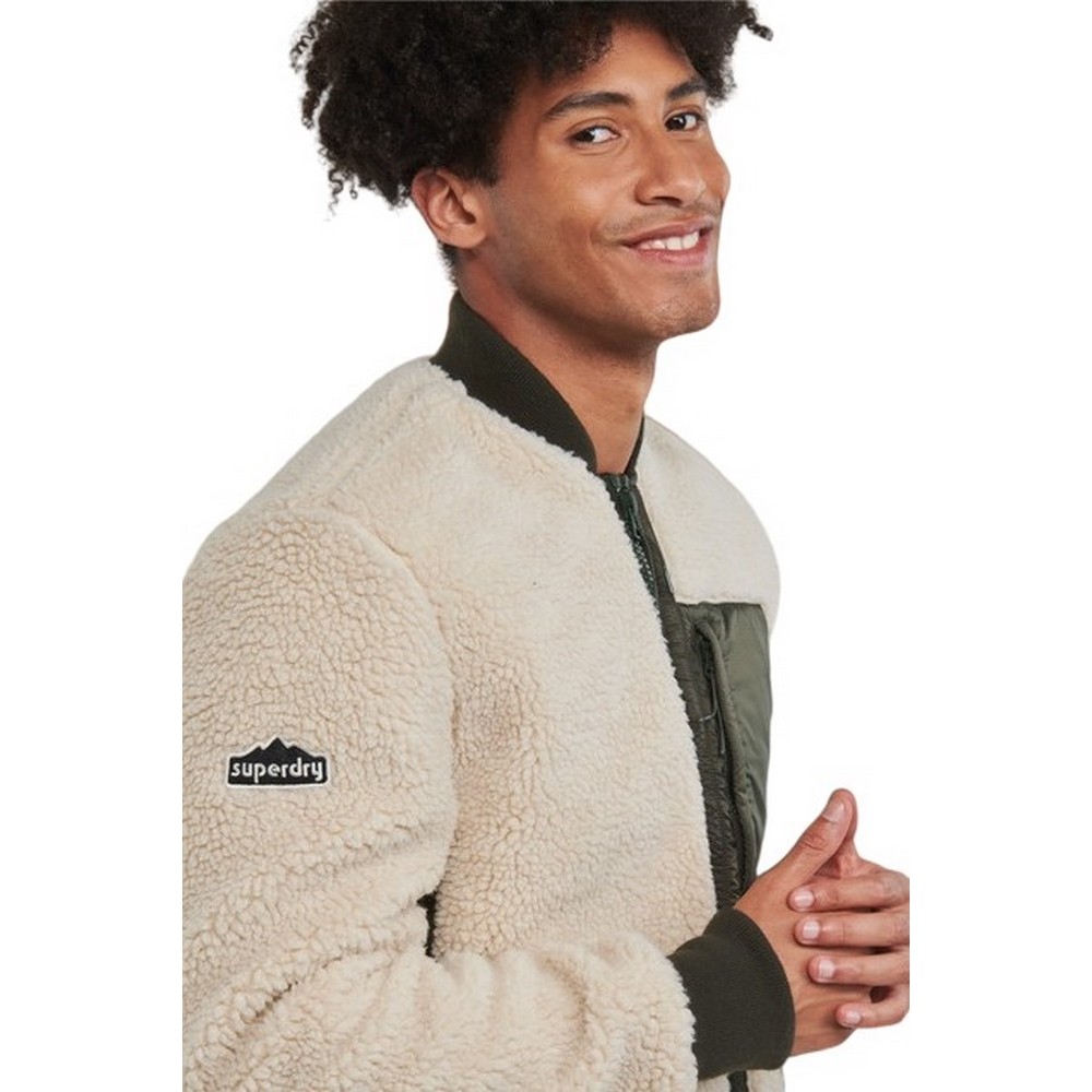 ΜΠΟΥΦΑΝ D3 VINTAGE SHERPA ZIP THRU ΑΝΔΡΙΚΟ SUPERDRY ECRU