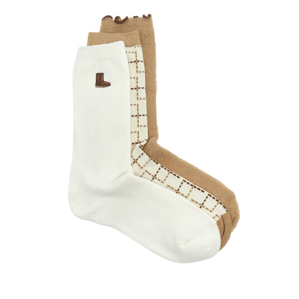 UGG CLASSIC CREW 3 PACK ΣΕΤ ΜΕΣΑΙΕΣ ΚΑΛΤΣΕΣ ΓΥΝΑΙΚΕΙΕΣ NEUTRALS
