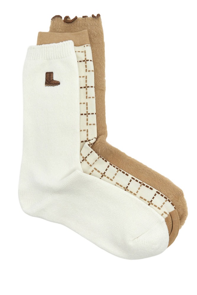 UGG CLASSIC CREW 3 PACK ΣΕΤ ΜΕΣΑΙΕΣ ΚΑΛΤΣΕΣ ΓΥΝΑΙΚΕΙΕΣ NEUTRALS