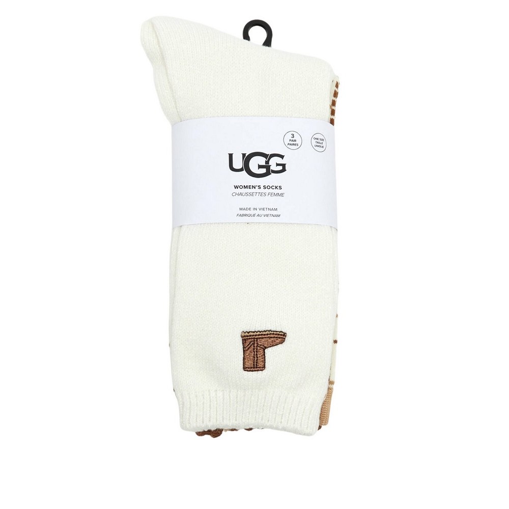 UGG CLASSIC CREW 3 PACK ΣΕΤ ΜΕΣΑΙΕΣ ΚΑΛΤΣΕΣ ΓΥΝΑΙΚΕΙΕΣ NEUTRALS