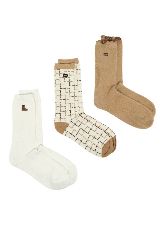 UGG CLASSIC CREW 3 PACK ΣΕΤ ΜΕΣΑΙΕΣ ΚΑΛΤΣΕΣ ΓΥΝΑΙΚΕΙΕΣ NEUTRALS