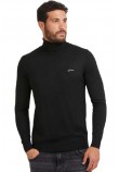 GUESS AARON LS TN SWEATER ΜΠΛΟΥΖΑ ΠΛΕΚΤΗ ΑΝΔΡΙΚΗ BLACK