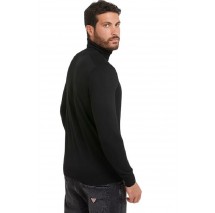 GUESS AARON LS TN SWEATER ΜΠΛΟΥΖΑ ΠΛΕΚΤΗ ΑΝΔΡΙΚΗ BLACK