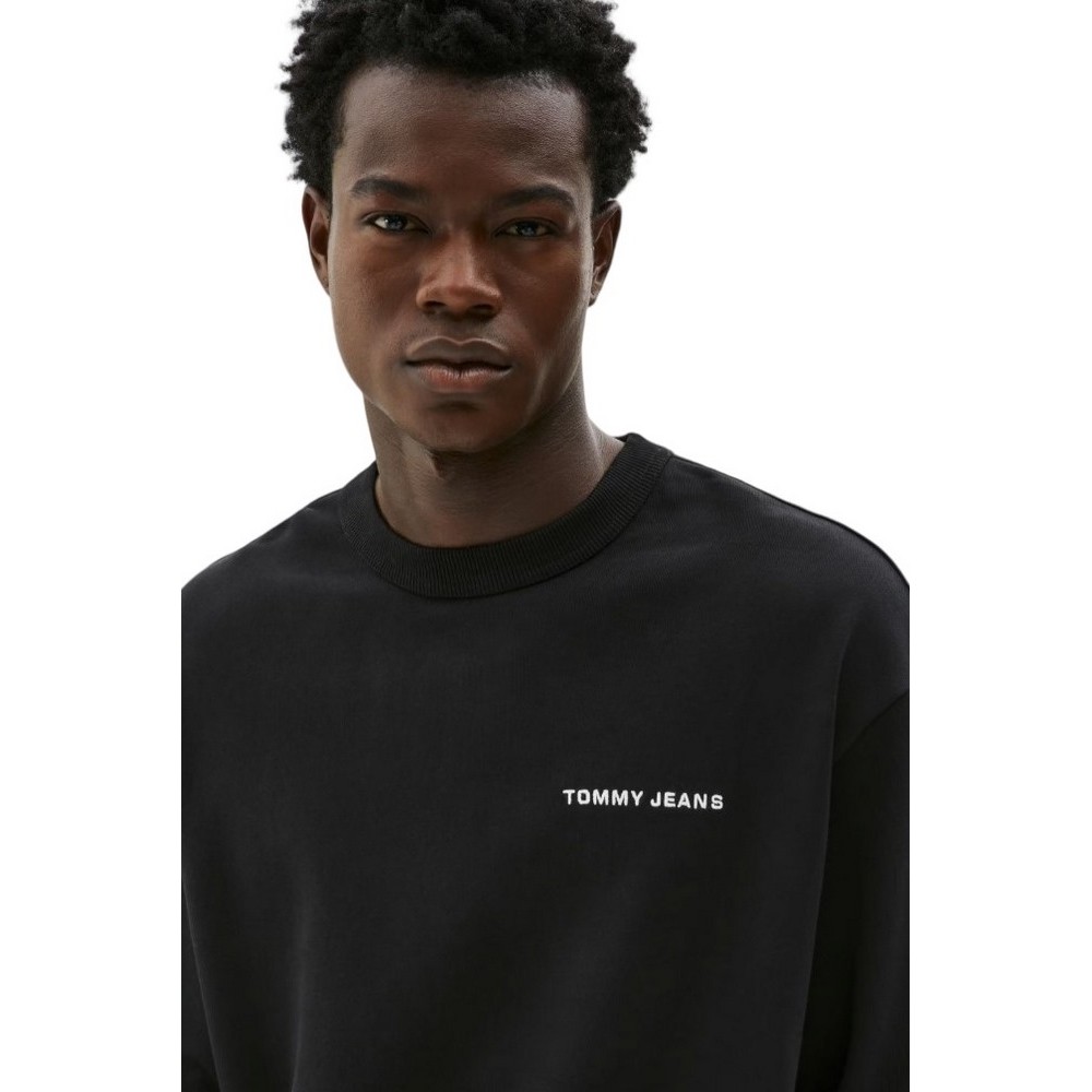 TOMMY JEANS  RLX VARSITY CREST CREW EXT ΦΟΥΤΕΡ ΑΝΔΡΙΚΟ BLACK