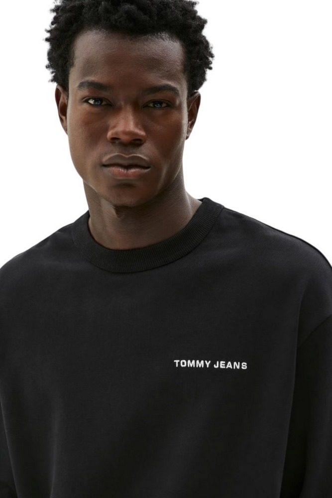 TOMMY JEANS  RLX VARSITY CREST CREW EXT ΦΟΥΤΕΡ ΑΝΔΡΙΚΟ BLACK