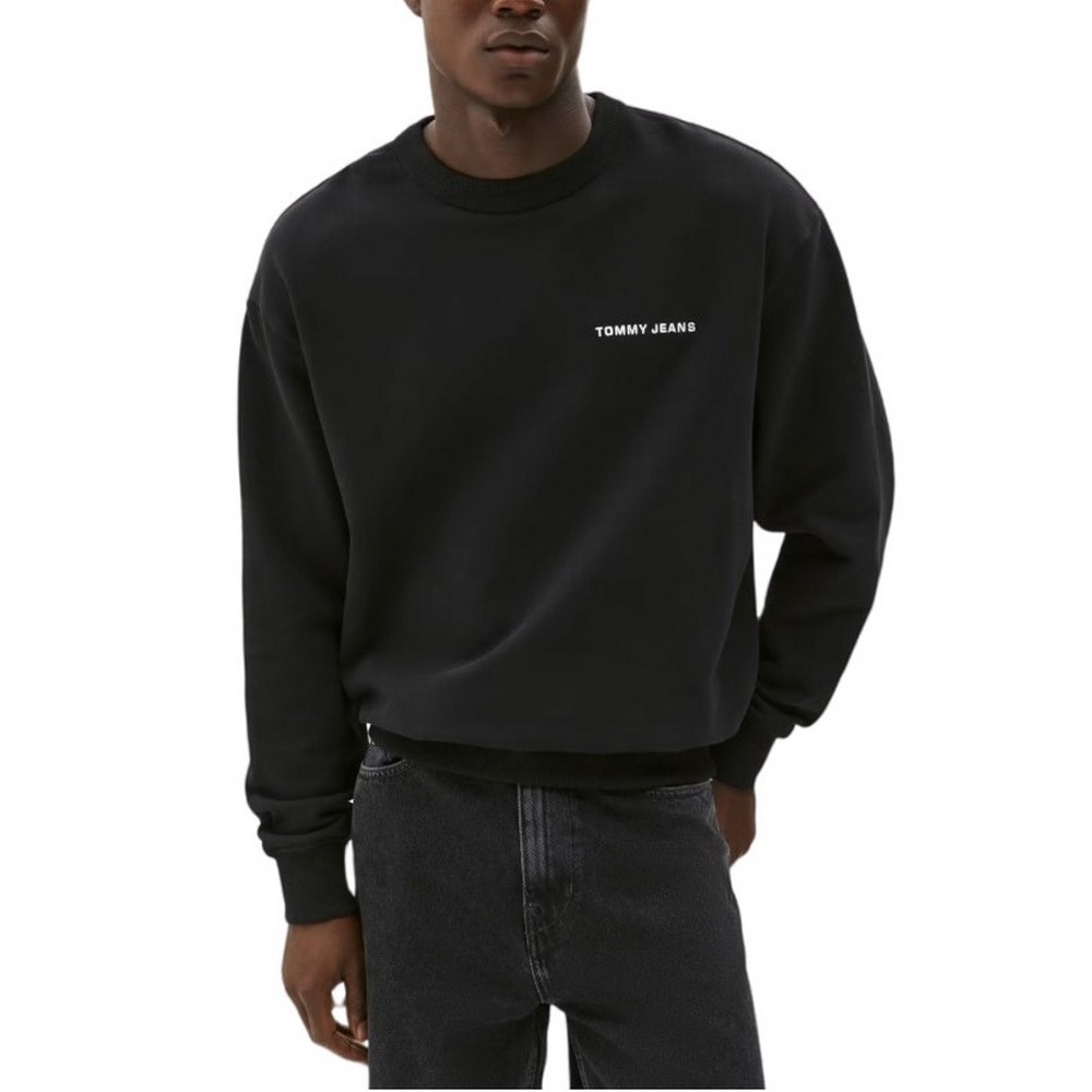 TOMMY JEANS  RLX VARSITY CREST CREW EXT ΦΟΥΤΕΡ ΑΝΔΡΙΚΟ BLACK