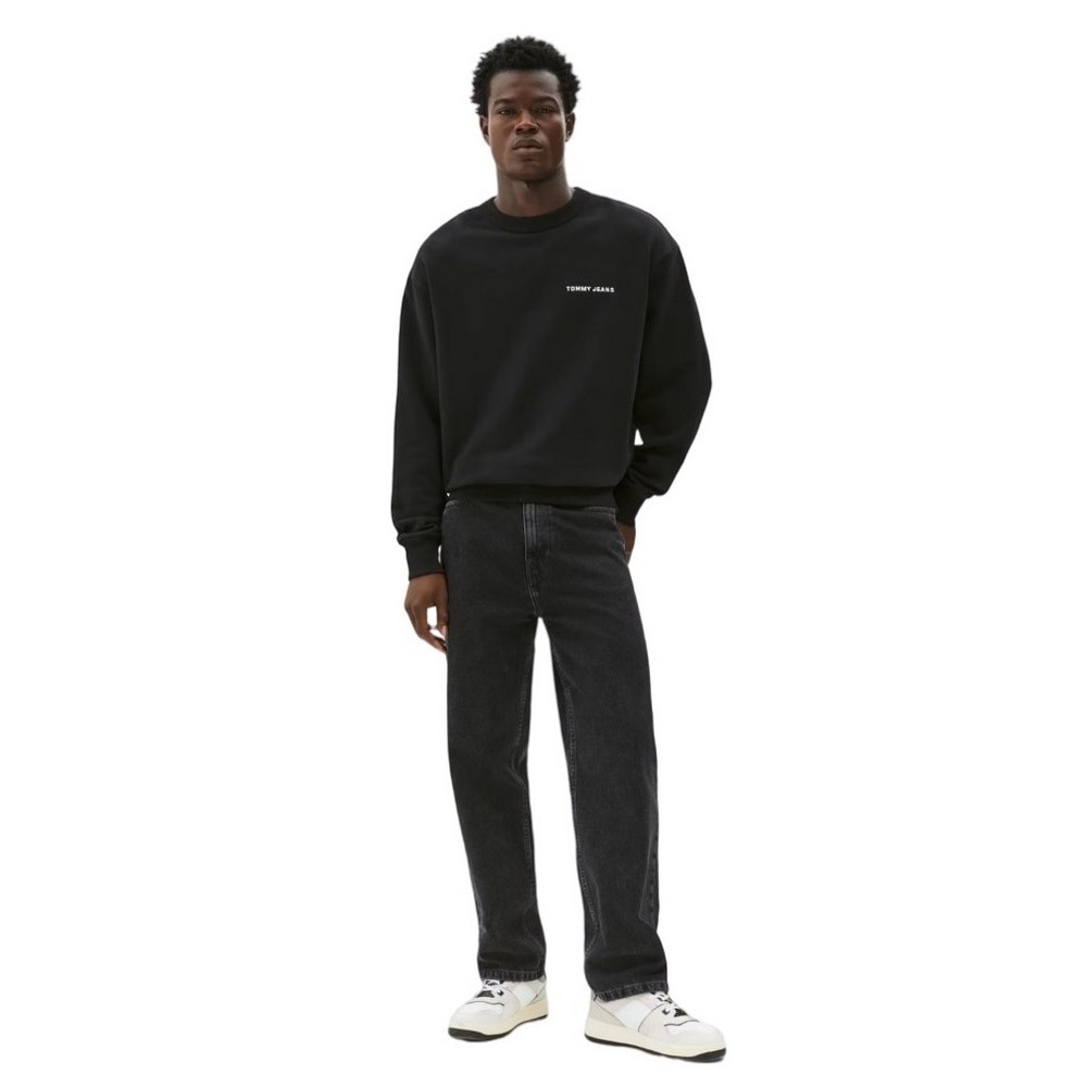 TOMMY JEANS  RLX VARSITY CREST CREW EXT ΦΟΥΤΕΡ ΑΝΔΡΙΚΟ BLACK