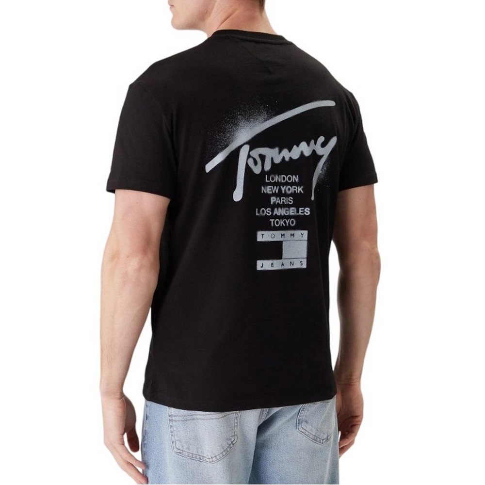 TOMMY JEANS REG CITY SIGN EXT T-SHIRT ΜΠΛΟΥΖΑ ΑΝΔΡΙΚΗ BLACK