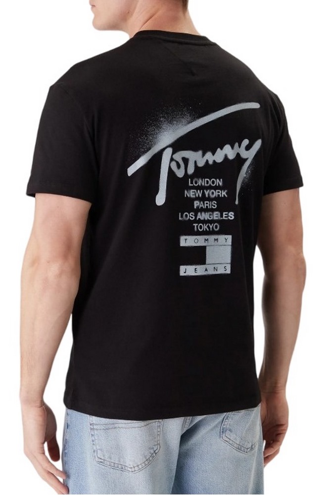 TOMMY JEANS REG CITY SIGN EXT T-SHIRT ΜΠΛΟΥΖΑ ΑΝΔΡΙΚΗ BLACK