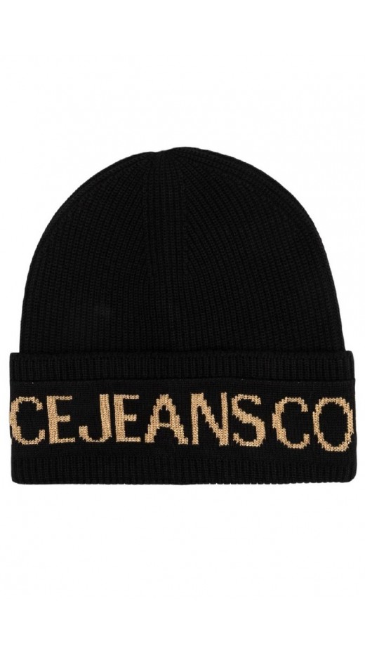 VERSACE JEANS COUTURE BIG BEANIE CIRCONFERENZA ΣΚΟΥΦΟΣ ΓΥΝΑΙΚΕΙΟΣ BLACK