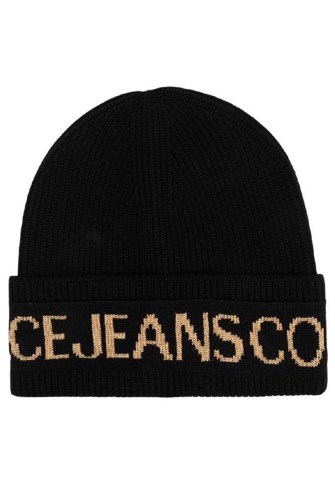 VERSACE JEANS COUTURE BIG BEANIE CIRCONFERENZA ΣΚΟΥΦΟΣ ΓΥΝΑΙΚΕΙΟΣ BLACK