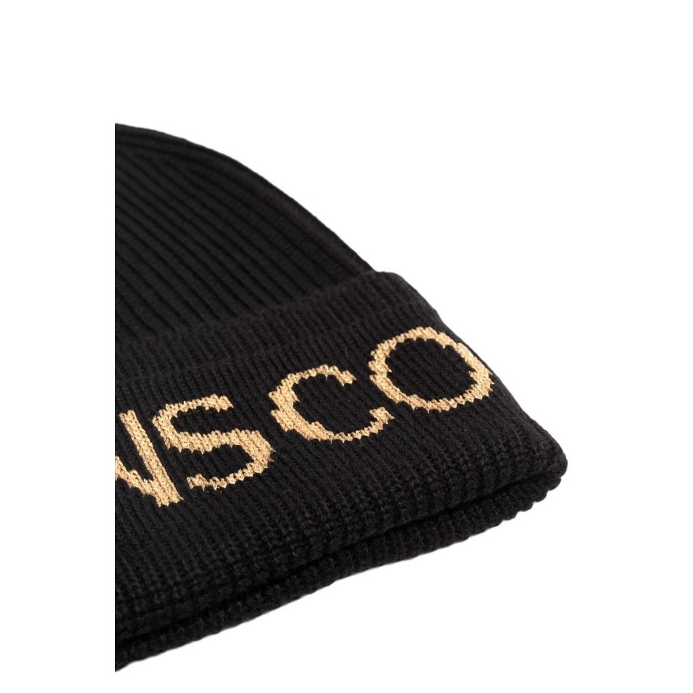 VERSACE JEANS COUTURE BIG BEANIE CIRCONFERENZA ΣΚΟΥΦΟΣ ΓΥΝΑΙΚΕΙΟΣ BLACK