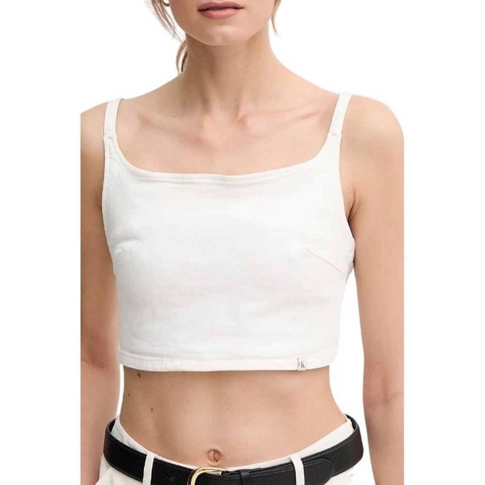 CALVIN KLEIN JEANS DENIM BRALETTE ΤΟΠ ΓΥΝΑΙΚΕΙΟ WHITE