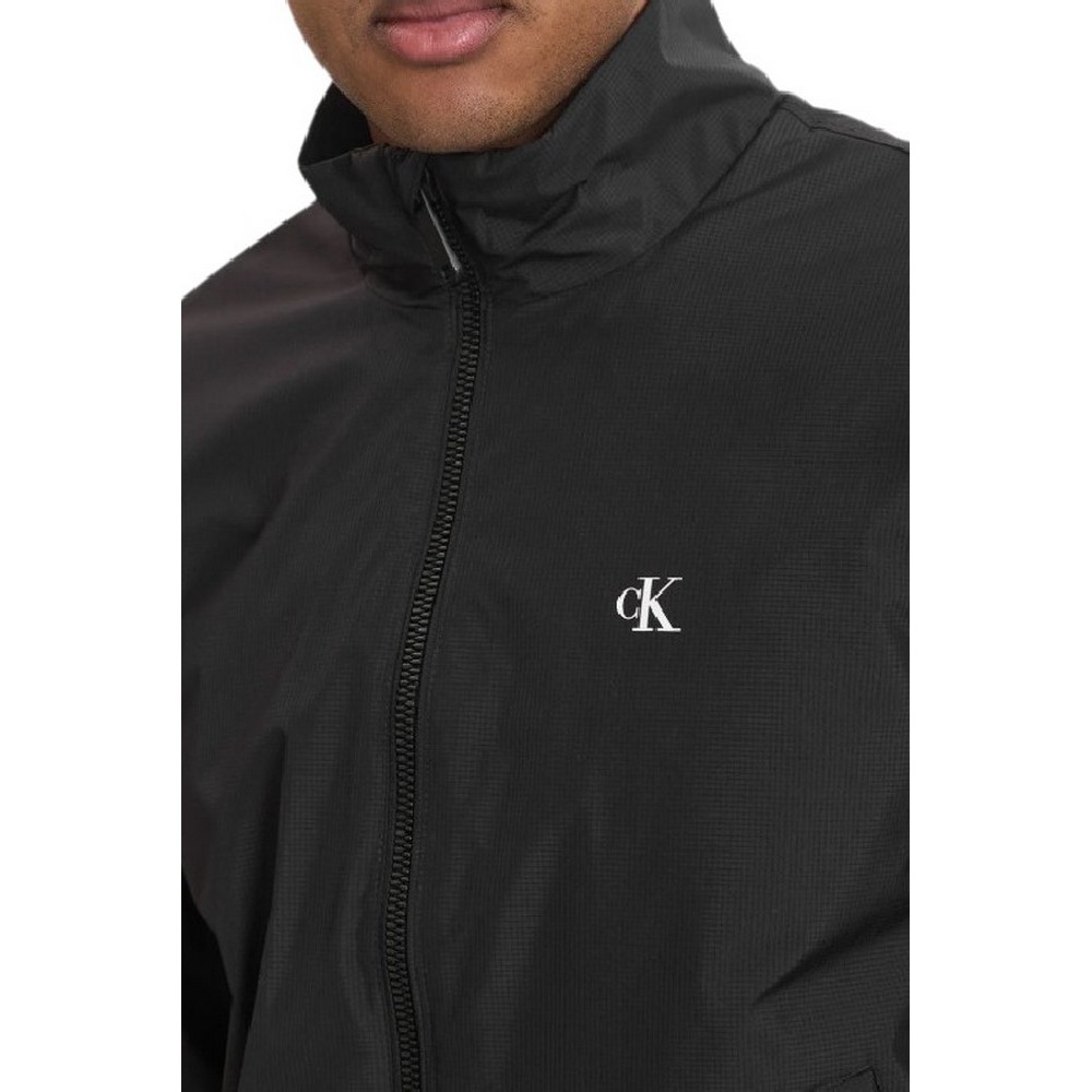 CALVIN KLEIN JEANS RIPSTOP PADDED HARRINGTON ΜΠΟΥΦΑΝ ΑΝΔΡΙΚΟ BLACK