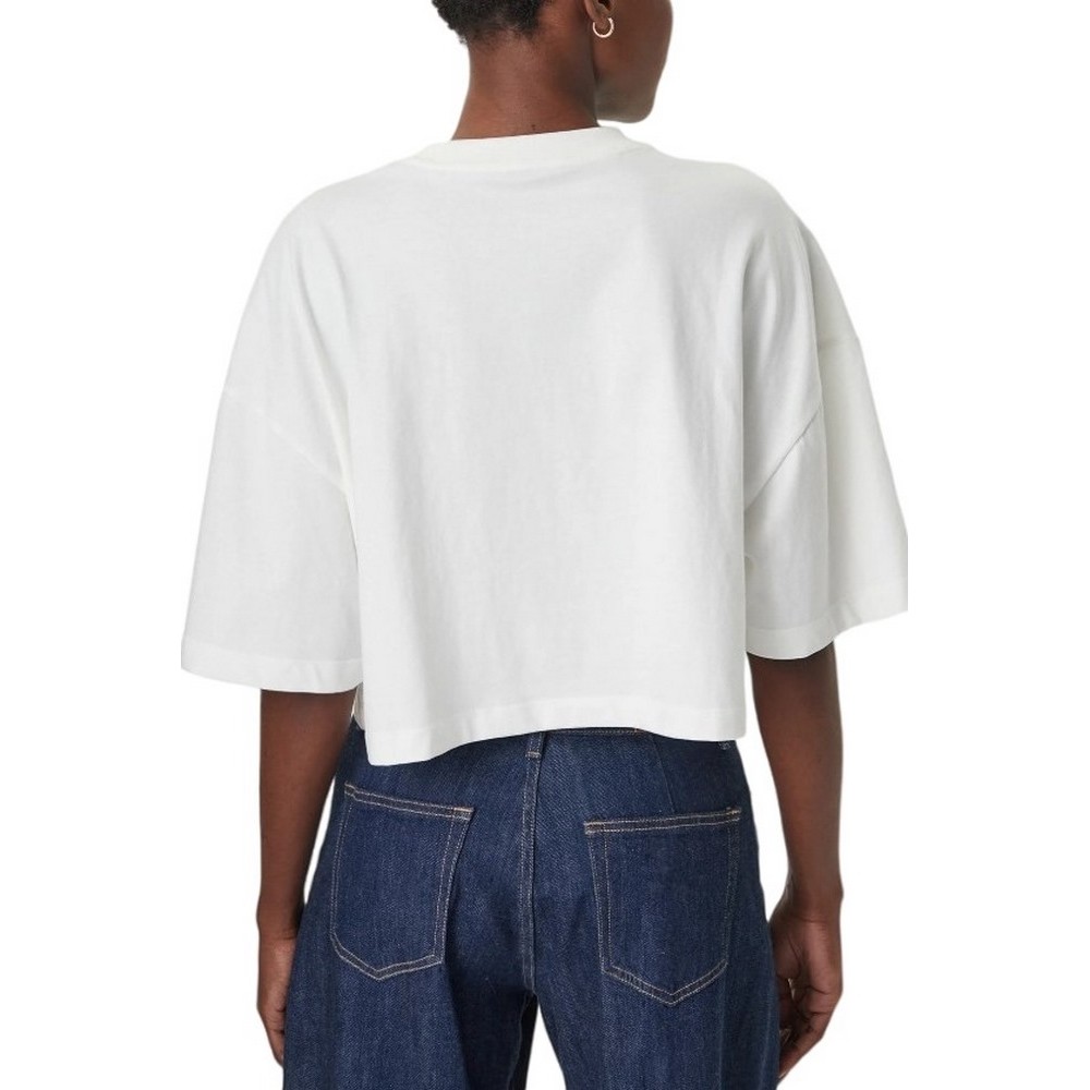 CALVIN KLEIN JEANS CROPPED BOXY HERITAGE CREST T-SHIRT ΜΠΛΟΥΖΑ ΓΥΝΑΙΚΕΙΑ BRIGHT WHITE