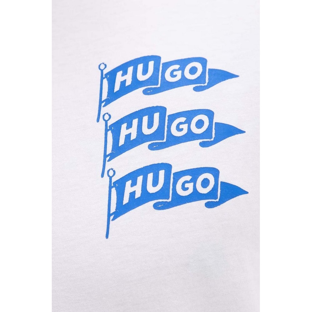 HUGO BOSS JERSEY NALIEN T-SHIRT ΜΠΛΟΥΖΑ ΑΝΔΡΙΚΗ WHITE