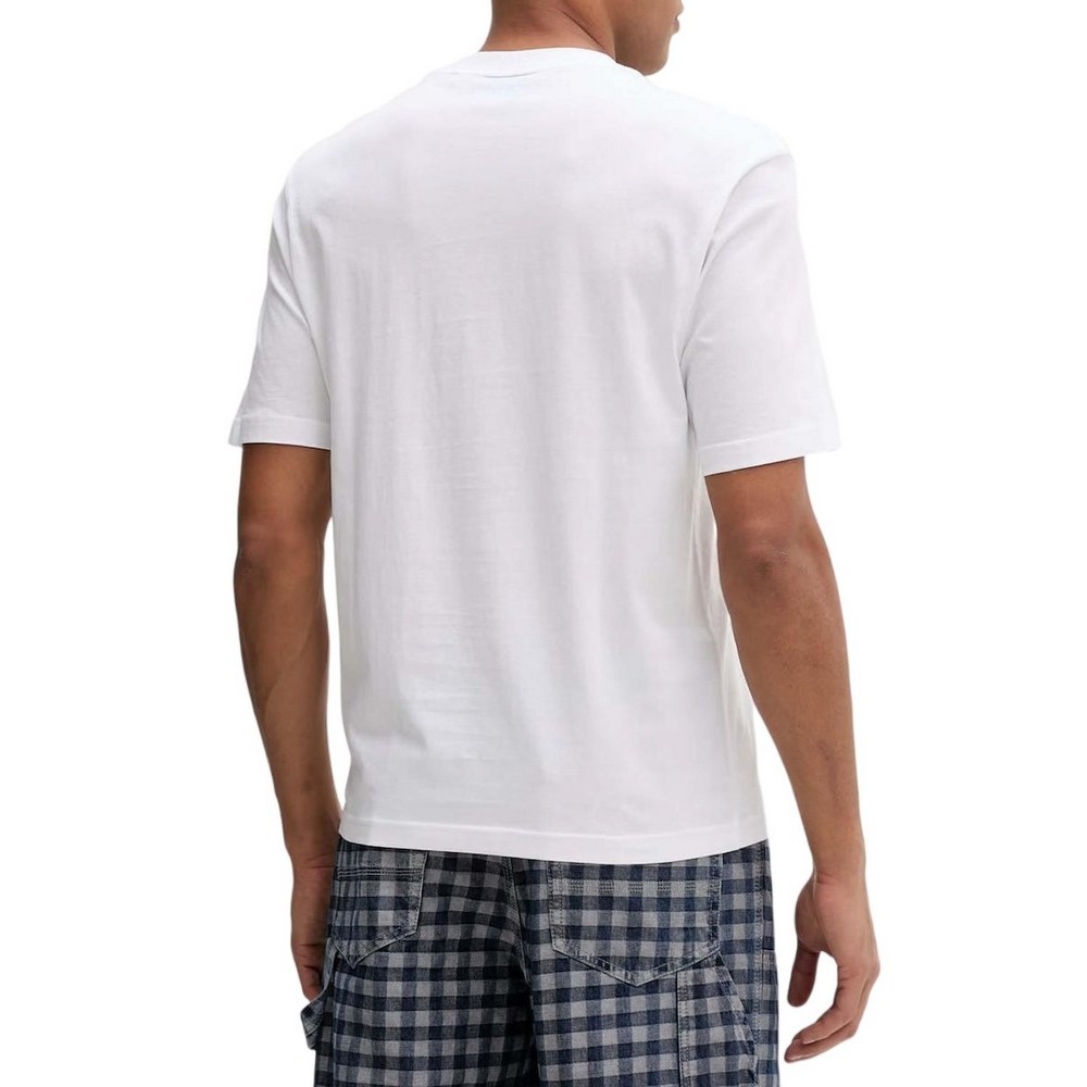 HUGO BOSS JERSEY NALIEN T-SHIRT ΜΠΛΟΥΖΑ ΑΝΔΡΙΚΗ WHITE