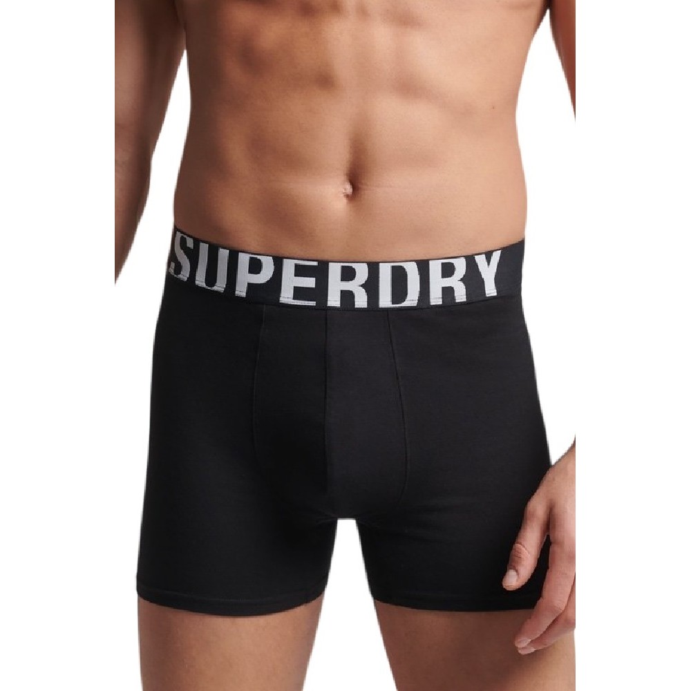 SUPERDRY BOXER DUAL LOGO DOUBLE PACK ΕΣΩΡΟΥΧΟ ΑΝΔΡΙΚΟ BLACK