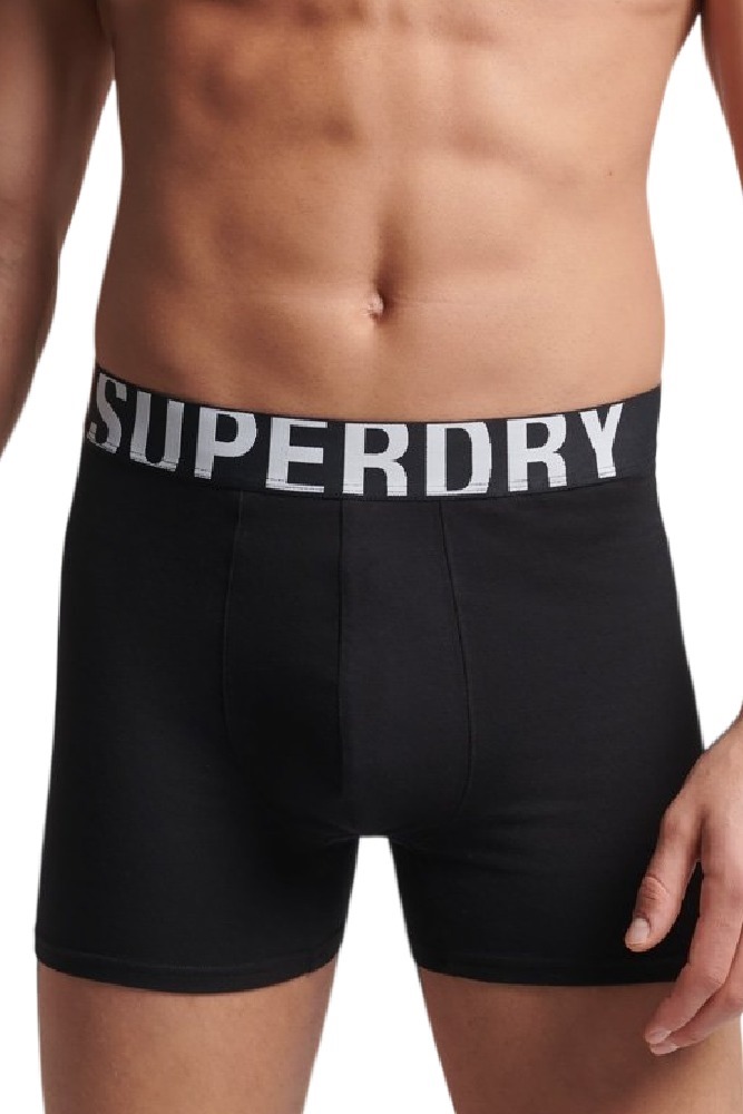 SUPERDRY BOXER DUAL LOGO DOUBLE PACK ΕΣΩΡΟΥΧΟ ΑΝΔΡΙΚΟ BLACK
