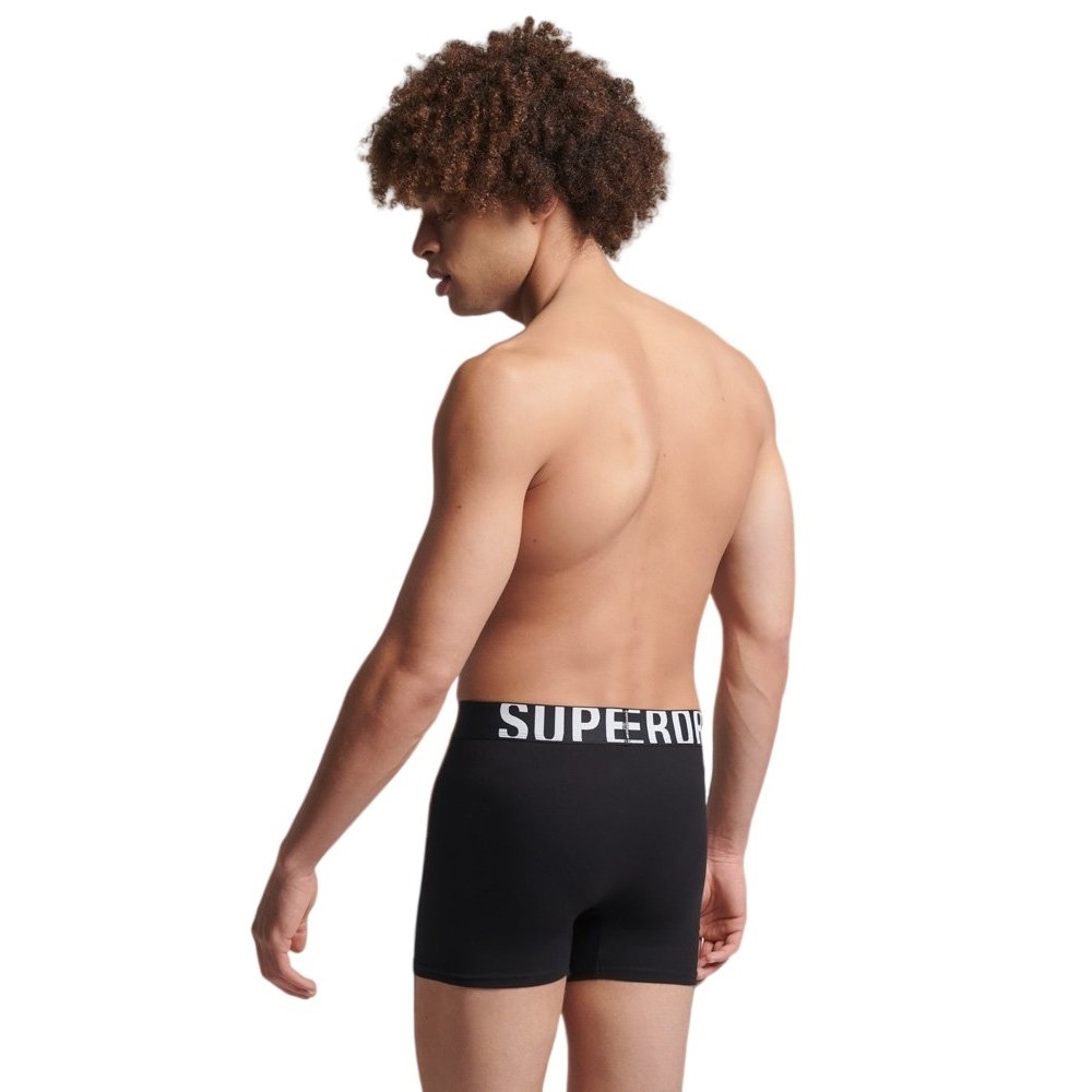 SUPERDRY BOXER DUAL LOGO DOUBLE PACK ΕΣΩΡΟΥΧΟ ΑΝΔΡΙΚΟ BLACK