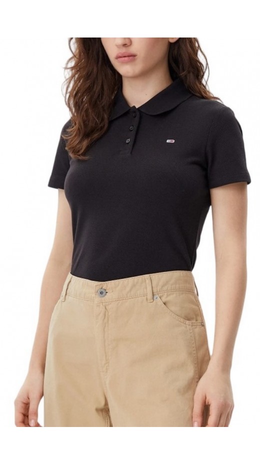 TOMMY JEANS SLIM ESSENTIAL POLO T-SHIRT ΜΠΛΟΥΖΑ ΓΥΝΑΙΚΕΙΑ BLACK