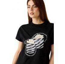 GUESS CN POPCORN T-SHIRT ΜΠΛΟΥΖΑ ΓΥΝΑΙΚΕΙΑ BLACK