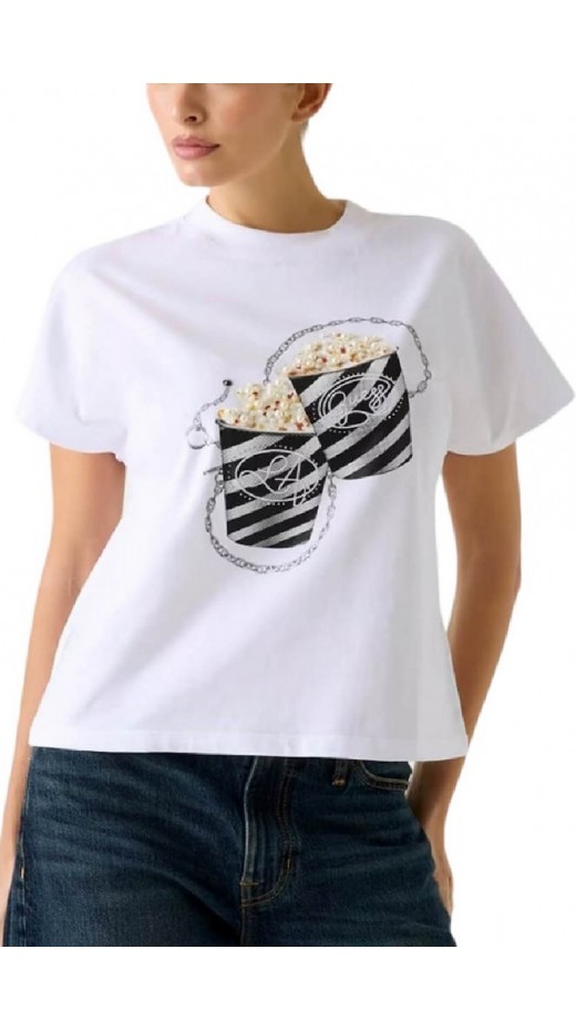 GUESS CN POPCORN T-SHIRT ΜΠΛΟΥΖΑ ΓΥΝΑΙΚΕΙΑ WHITE