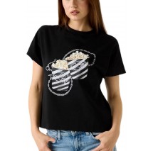 GUESS CN POPCORN T-SHIRT ΜΠΛΟΥΖΑ ΓΥΝΑΙΚΕΙΑ BLACK