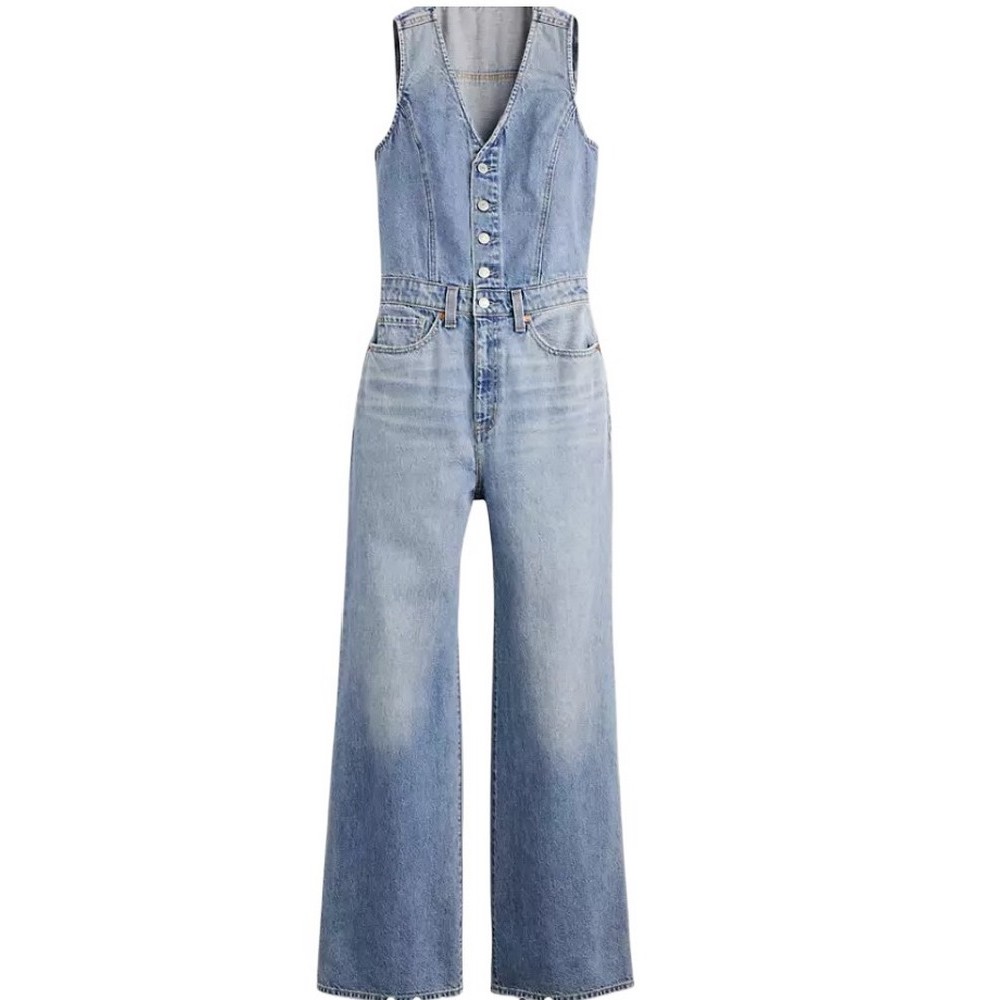 LEVIS® DNM VEST WIDELG JUMPSUIT WORN IN ΤΖΙΝ ΟΛΟΣΩΜΗ ΦΟΡΜΑ ΓΥΝΑΙΚΕΙΑ MED INDIGO