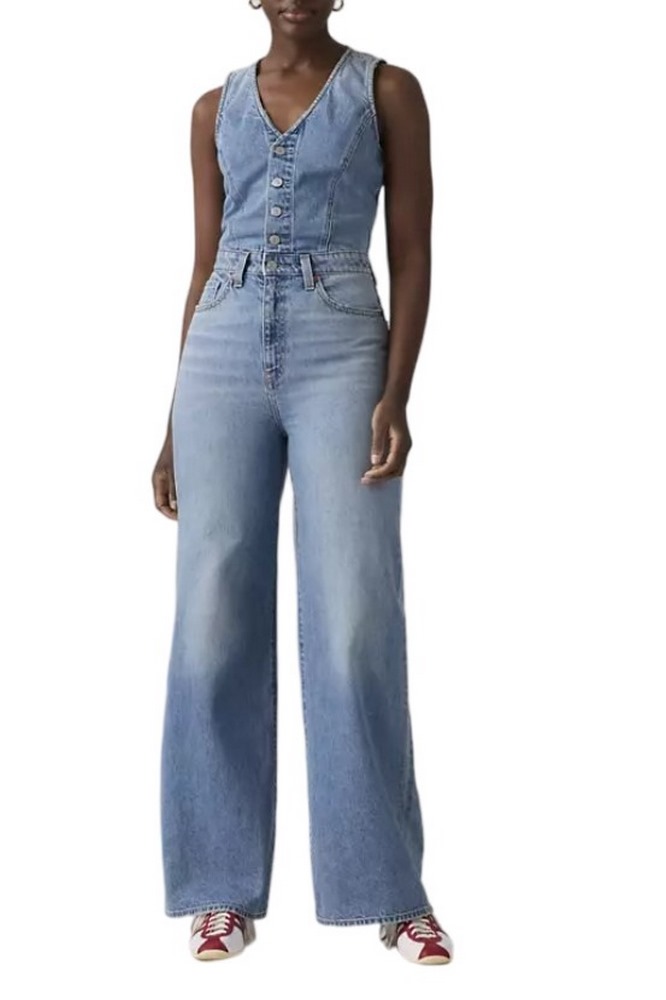 LEVIS® DNM VEST WIDELG JUMPSUIT WORN IN ΤΖΙΝ ΟΛΟΣΩΜΗ ΦΟΡΜΑ ΓΥΝΑΙΚΕΙΑ MED INDIGO