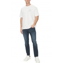 GUESS JEANS SS CN OS EMBROIDE ΜΠΛΟΥΖΑ ΑΝΔΡΙΚΗ WHITE