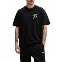GUESS JEANS SS CN OS EMBROIDE ΜΠΛΟΥΖΑ ΑΝΔΡΙΚΗ BLACK