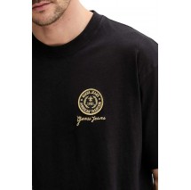 GUESS JEANS SS CN OS EMBROIDE ΜΠΛΟΥΖΑ ΑΝΔΡΙΚΗ BLACK