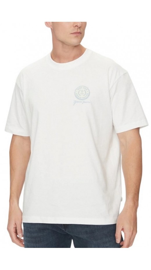 GUESS JEANS SS CN OS EMBROIDE ΜΠΛΟΥΖΑ ΑΝΔΡΙΚΗ WHITE