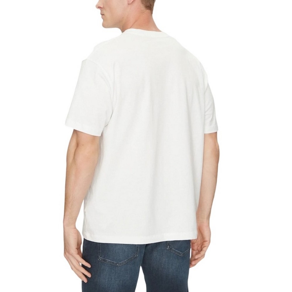 GUESS JEANS SS CN OS EMBROIDE ΜΠΛΟΥΖΑ ΑΝΔΡΙΚΗ WHITE