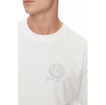 GUESS JEANS SS CN OS EMBROIDE ΜΠΛΟΥΖΑ ΑΝΔΡΙΚΗ WHITE