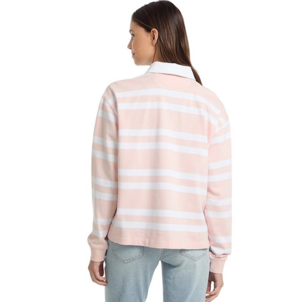 GUESS JEANS LS RUGBY POLO SHIRT ΜΠΛΟΥΖΑ ΓΥΝΑΙΚΕΙΑ PINK